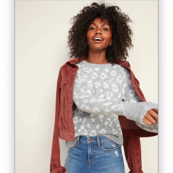 Old Navy Cozy Leopardprint Crewneck 